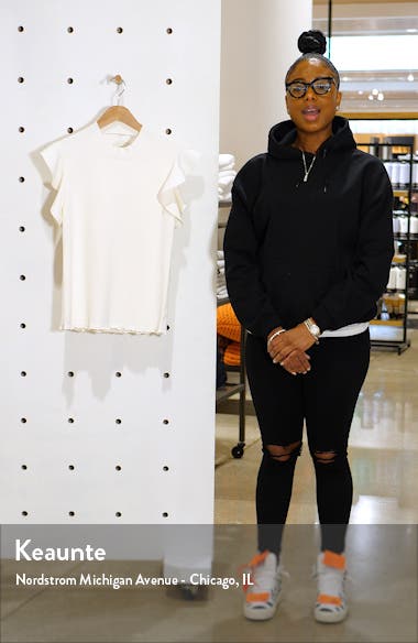 Akris punto Cutout Back Flutter Sleeve Knit Top (Women) | Nordstromrack