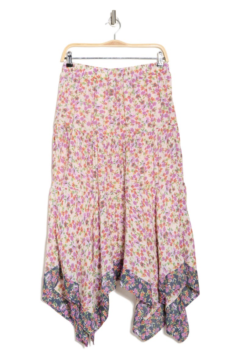 Print Asymmetric Maxi Skirt, Alternate, color, NAVY MULTI