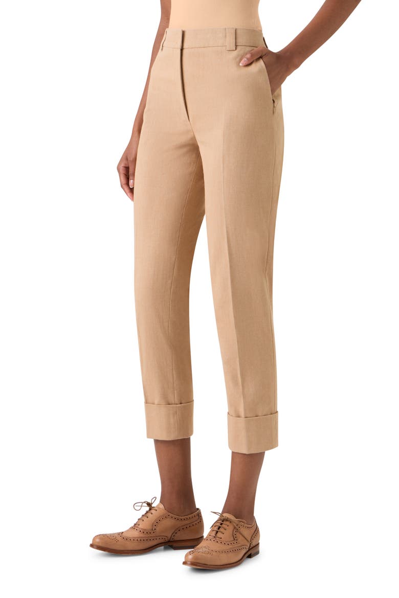 Maxima Cotton Stretch Denim Crop Pants, Alternate, color, CAMEL