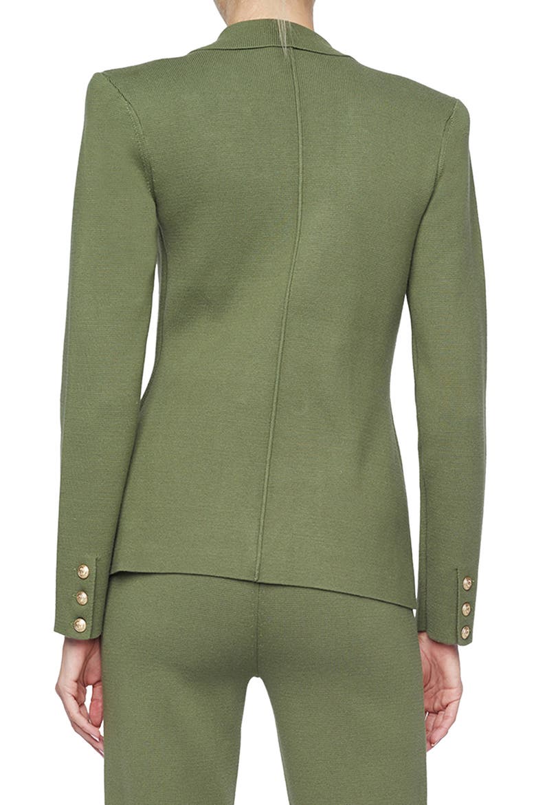 Kenzie Cotton Blend Knit Double Breasted Blazer, Alternate, color, CLOVER/ GOLD