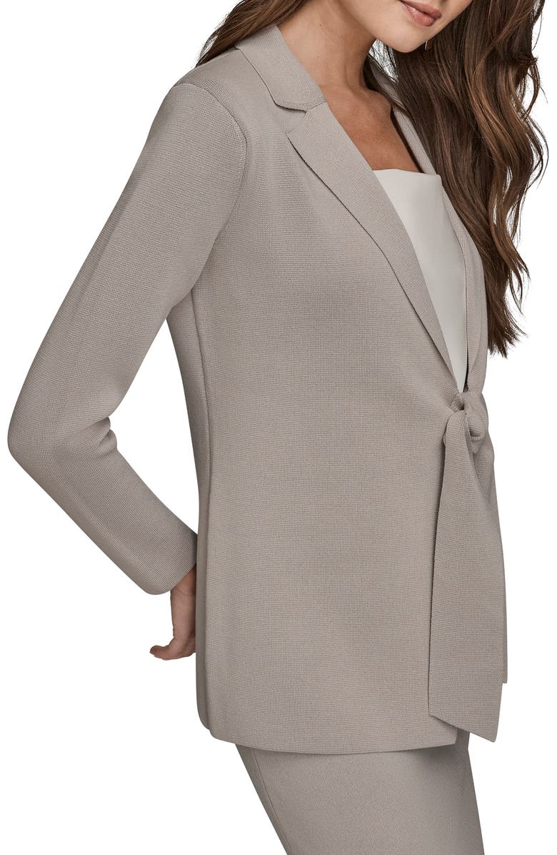 Donna Karan New York Tie Front Sweater Blazer, Alternate, color, Vapor