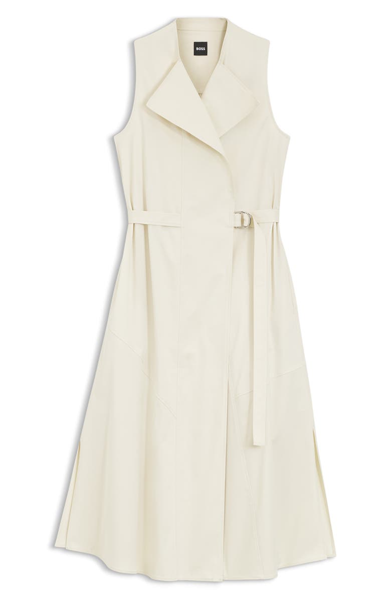 BOSS Dimosa Sleeveless Belted Midi Wrap Dress, Main, color, Light Pumice
