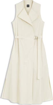 BOSS Dimosa Sleeveless Belted Midi Wrap Dress