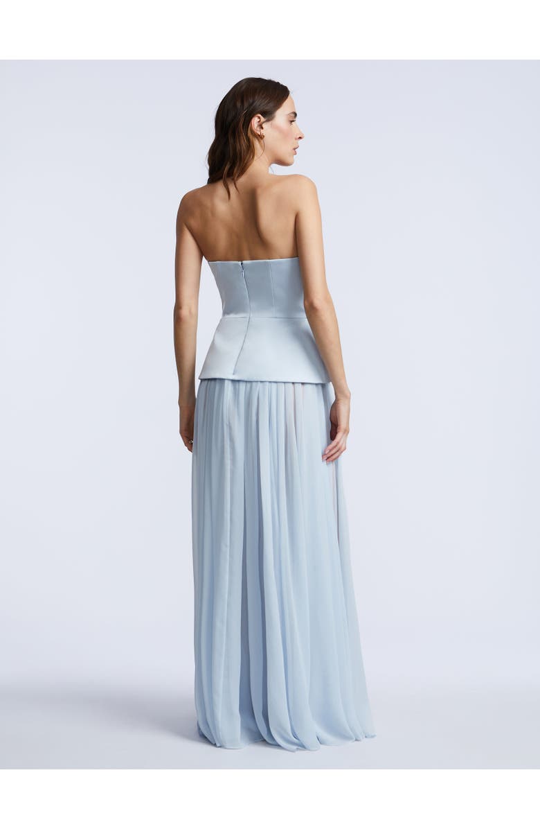 BCBGMAXAZRIA Strapless Peplum Gown, Alternate, color, Skyway