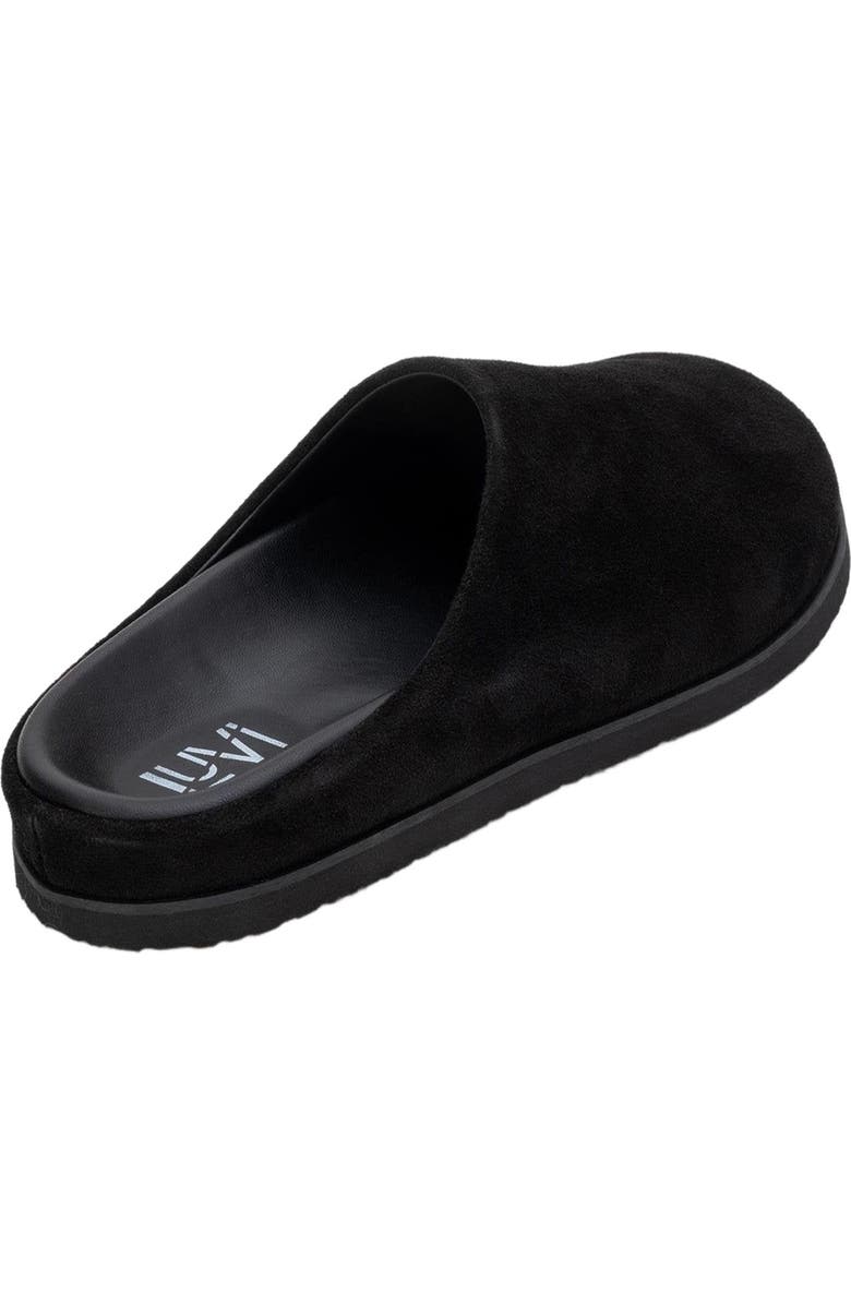 Forever & Always Shoes Space Suede Leather Slide Sandal, Alternate, color, Black Leather