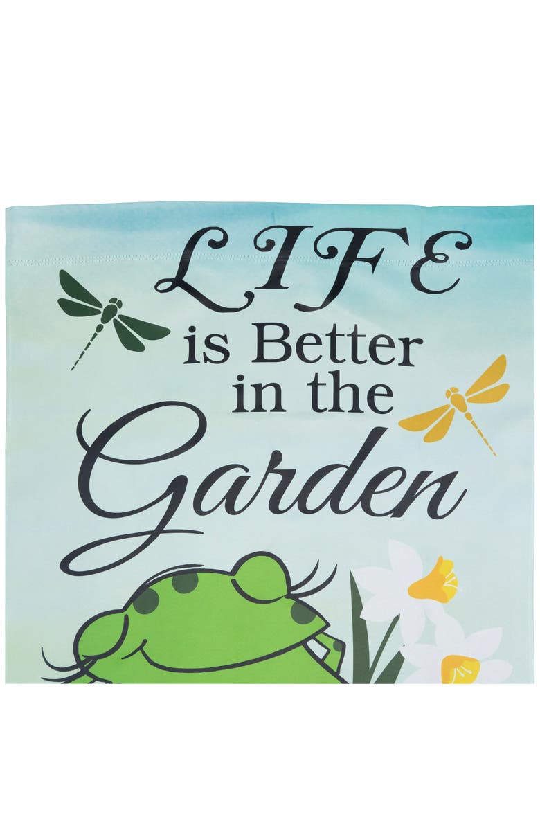 Northlight Life is Better in the Garden Green Frog Outdoor House Flag - 28" x 40", Alternate, color, Green