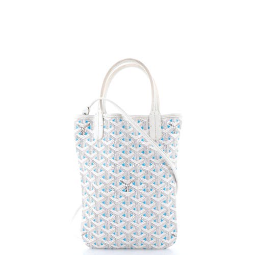 Pre-owned Goyard  Goyard Poitiers Tote Claire Voie Coated Canvas Mini In White