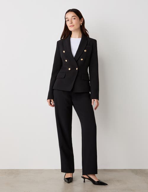 Finery London Lydia Long Sleeve Button Detail Blazer In Black