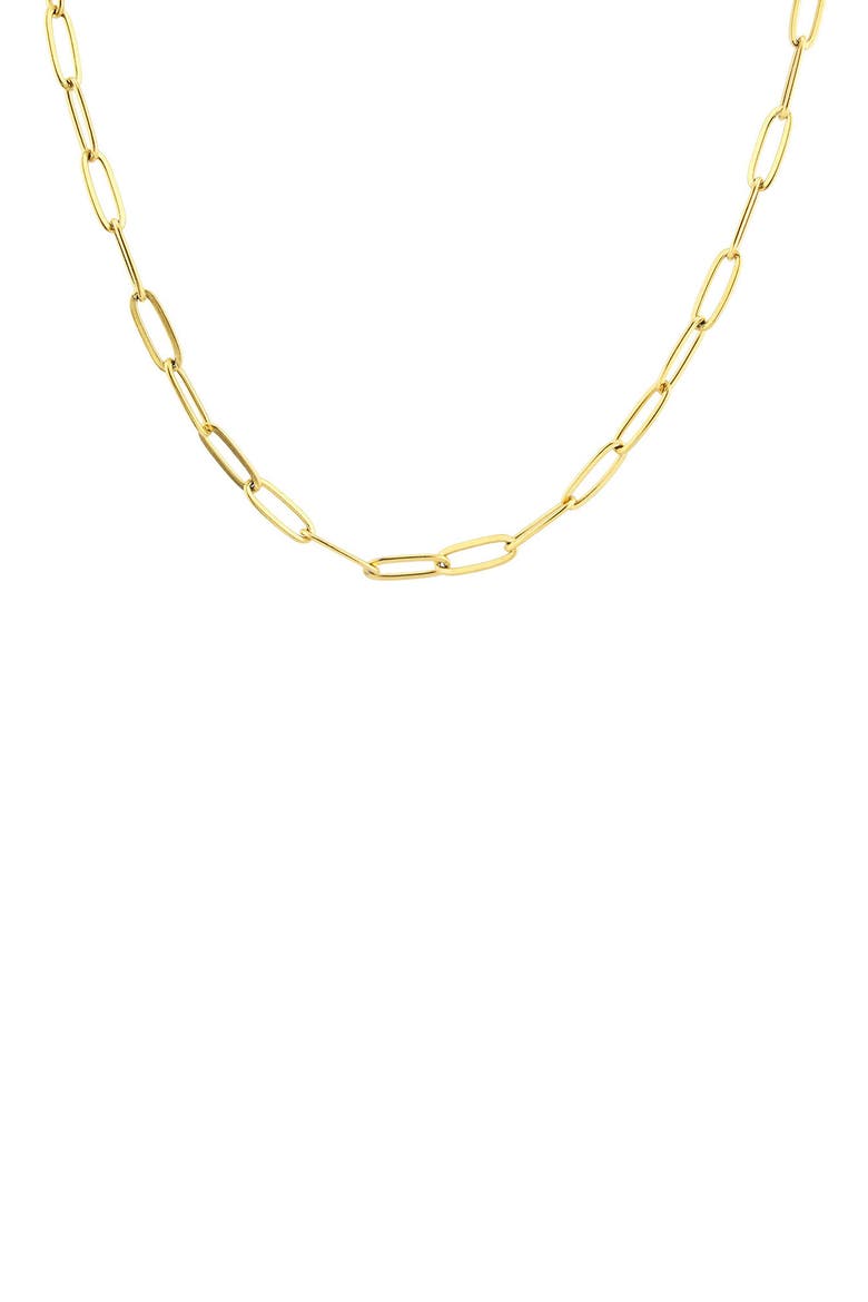 Paper Clip Chain Necklace, Main, color, GOLD