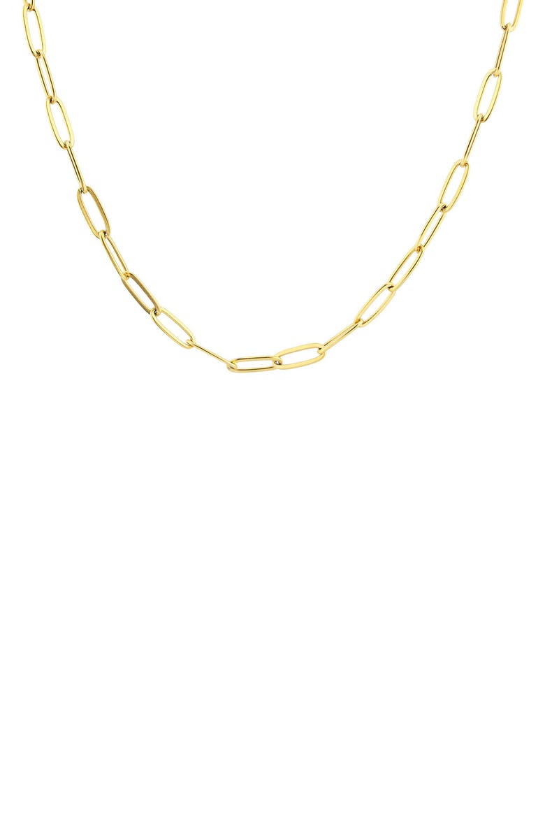 REBL Paper Clip Chain Necklace, Main, color, Gold