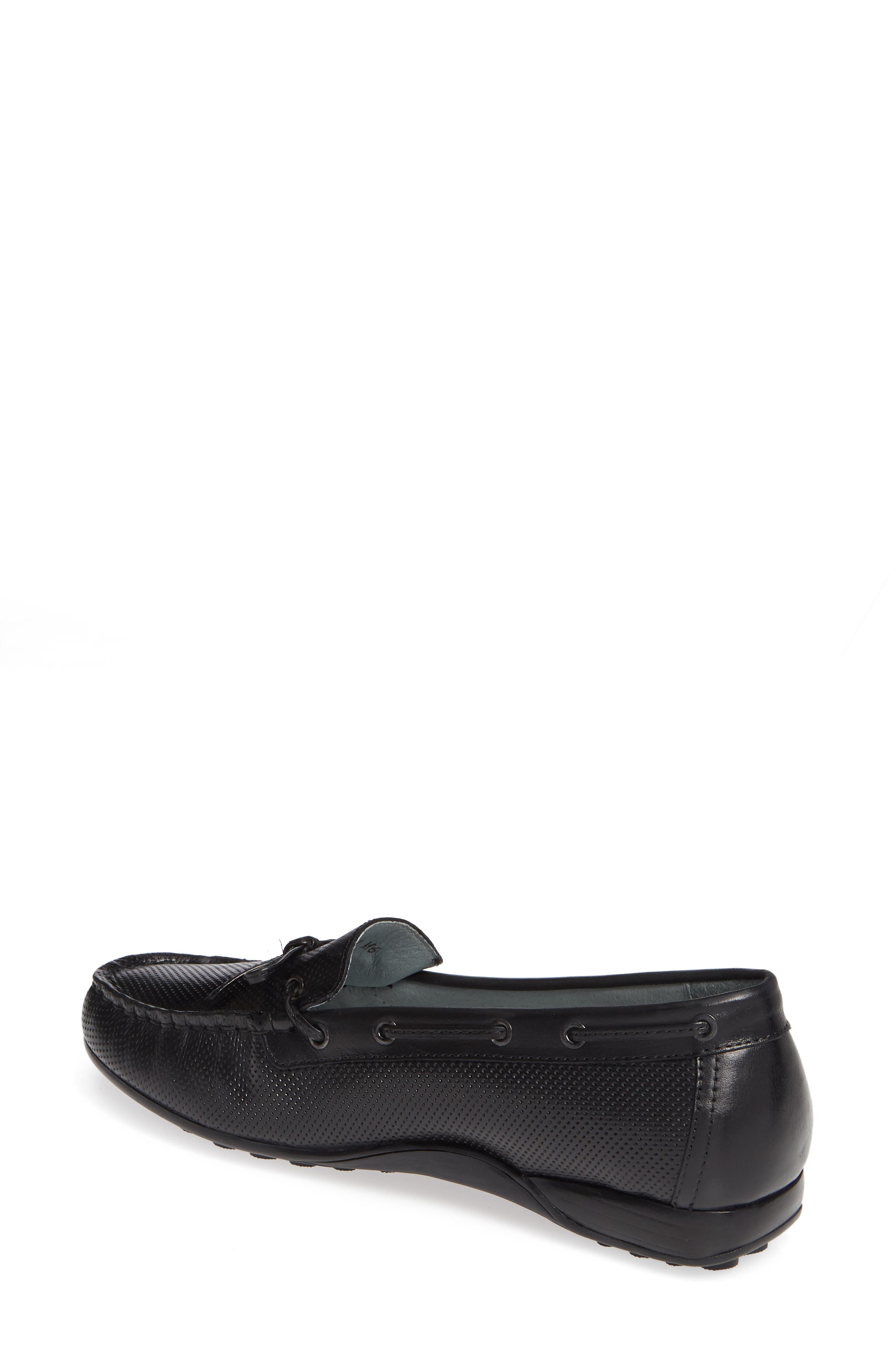 David Tate Perforated Slip-On Flat - Multiple Widths Available, Alternate, color, Black Leather