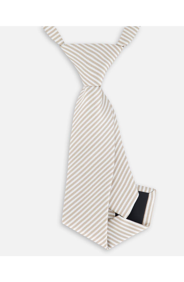 Deux par Deux Boy's Neck Tie Light Taupe Striped, Alternate, color, Light Taupe Striped