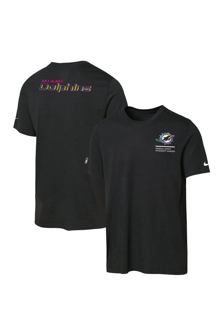Youth Nike Black Miami Dolphins 2025 NFL Crucial Catch Tri-Blend Dri-FIT T-Shirt, Main, color, Black