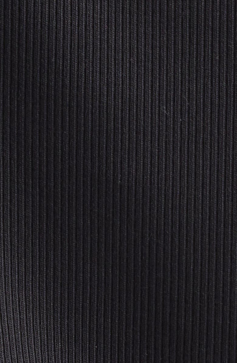 Burberry Stephanie Slim Fit Check Trim Stretch Cotton Rib T-Shirt, Alternate, color, 