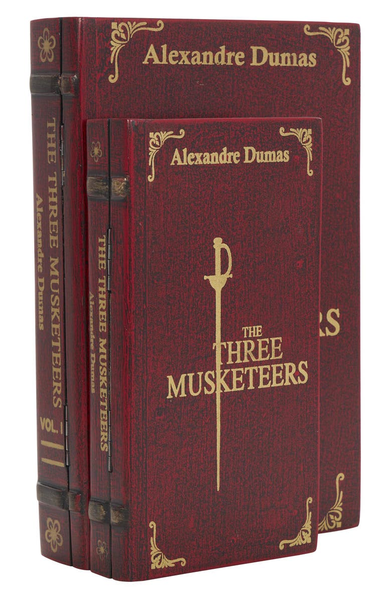 SONOMA SAGE HOME The Three Musketeers Set of 2 Faux Book Boxes, Main, color, Red