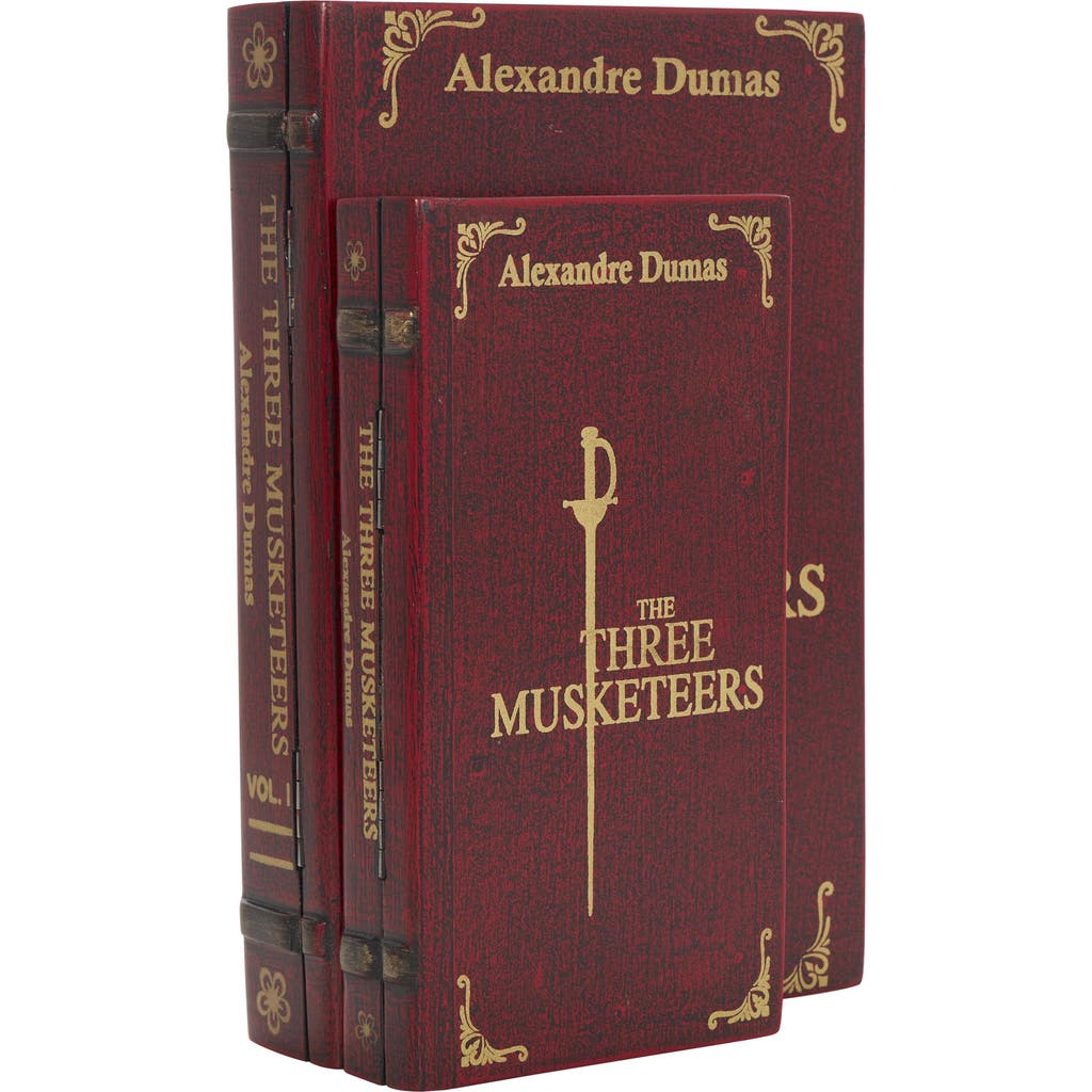 Sonoma Sage Home The Three Musketeers Set Of 2 Faux Book Boxes In Red