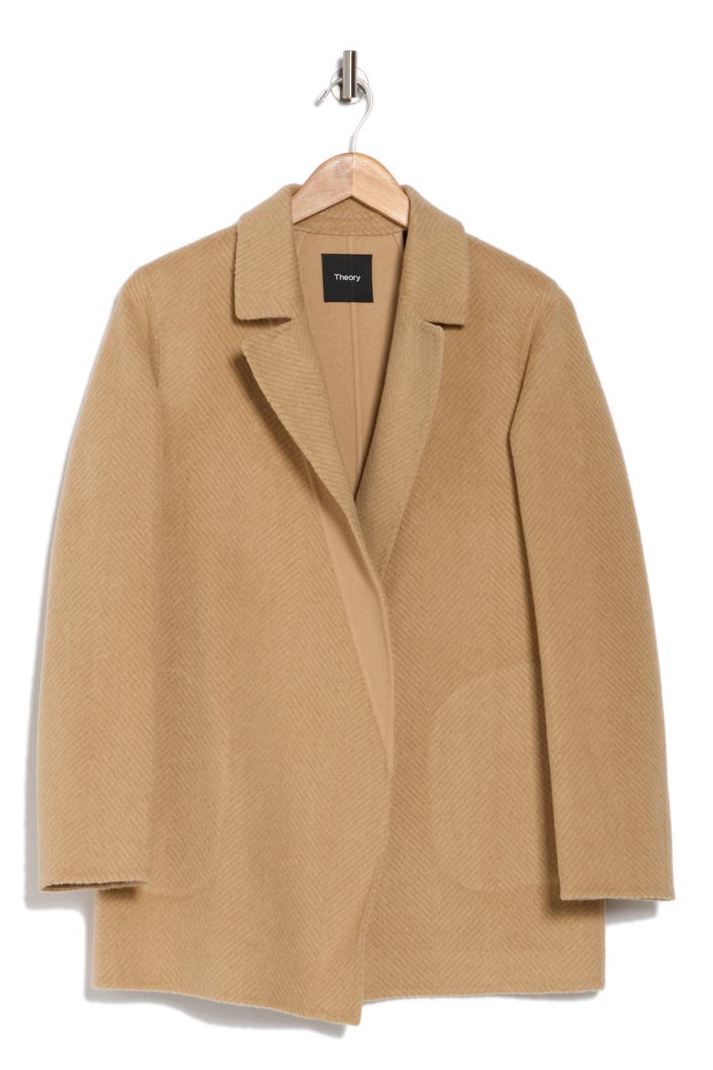 Sileena Chevron Wool Coat, Alternate, color, PALOMINO