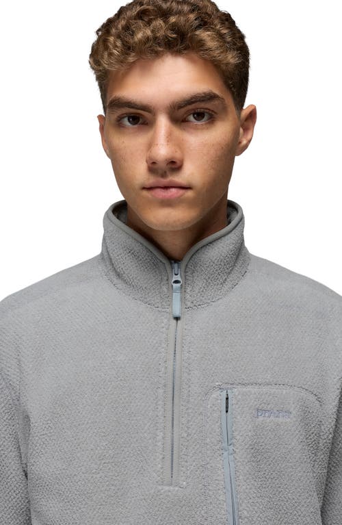 Prana Tuff Fluff Fleece Half Zip Pullover In Gray