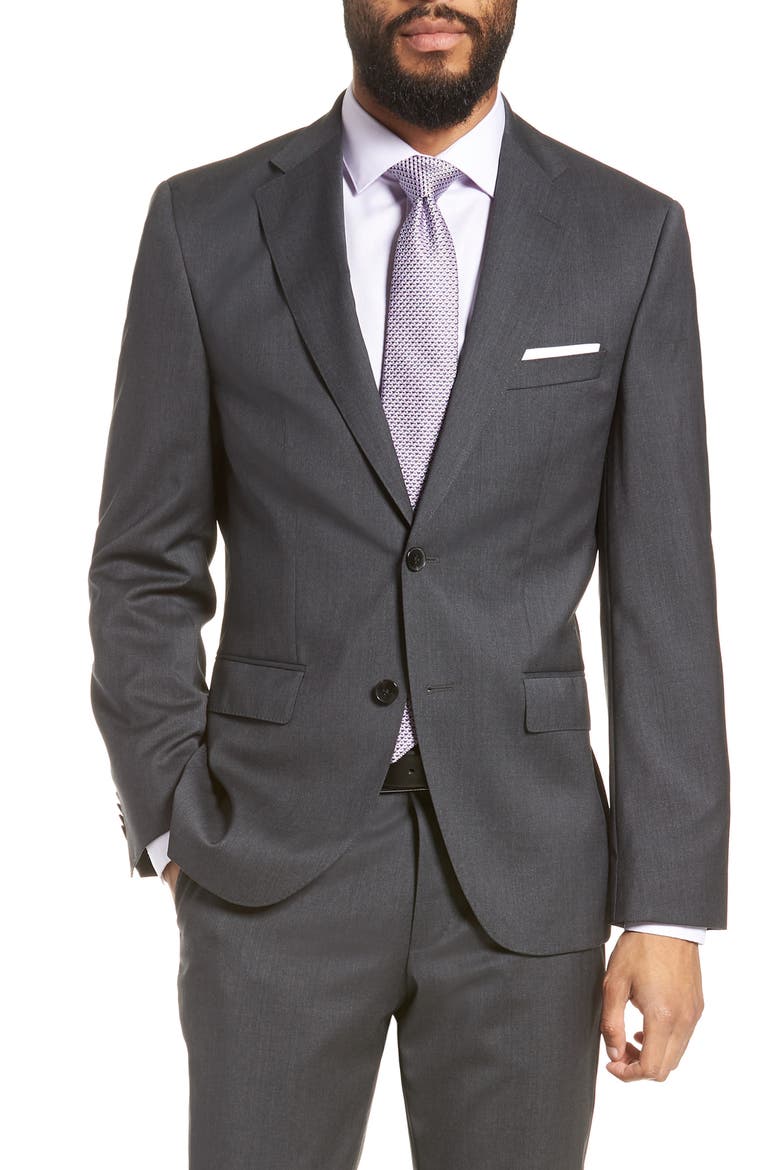 Johnstons/Lenon Regular Fit Solid Wool Suit, Alternate, color, CHARCOAL