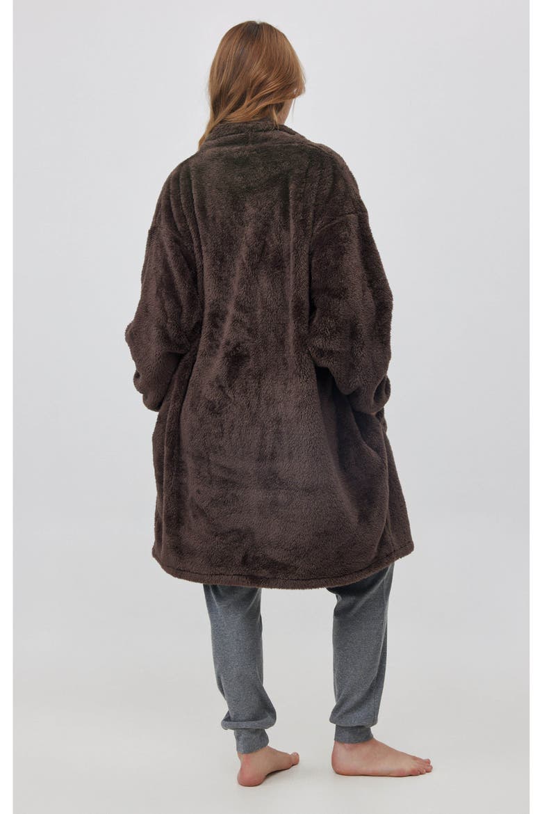 The Cloud Fleece Cardigan, Alternate, color, Chocolate