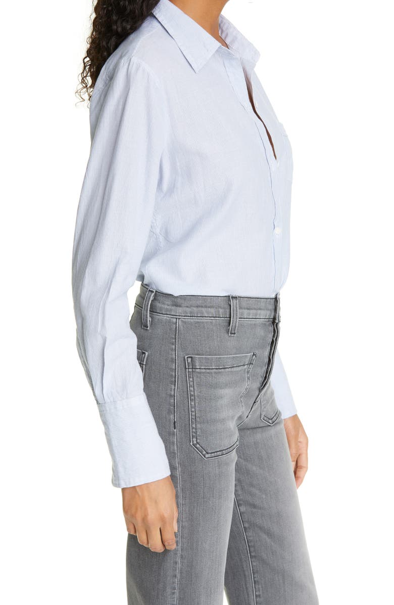 Nili Lotan Stripe Cotton Button-Up Shirt, Alternate, color, 