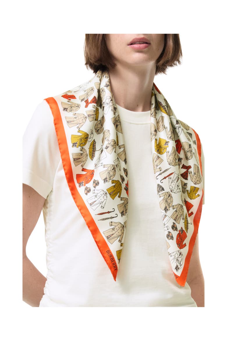 Trench Coat Silk Scarf, Alternate, color, Vintage Sand beige