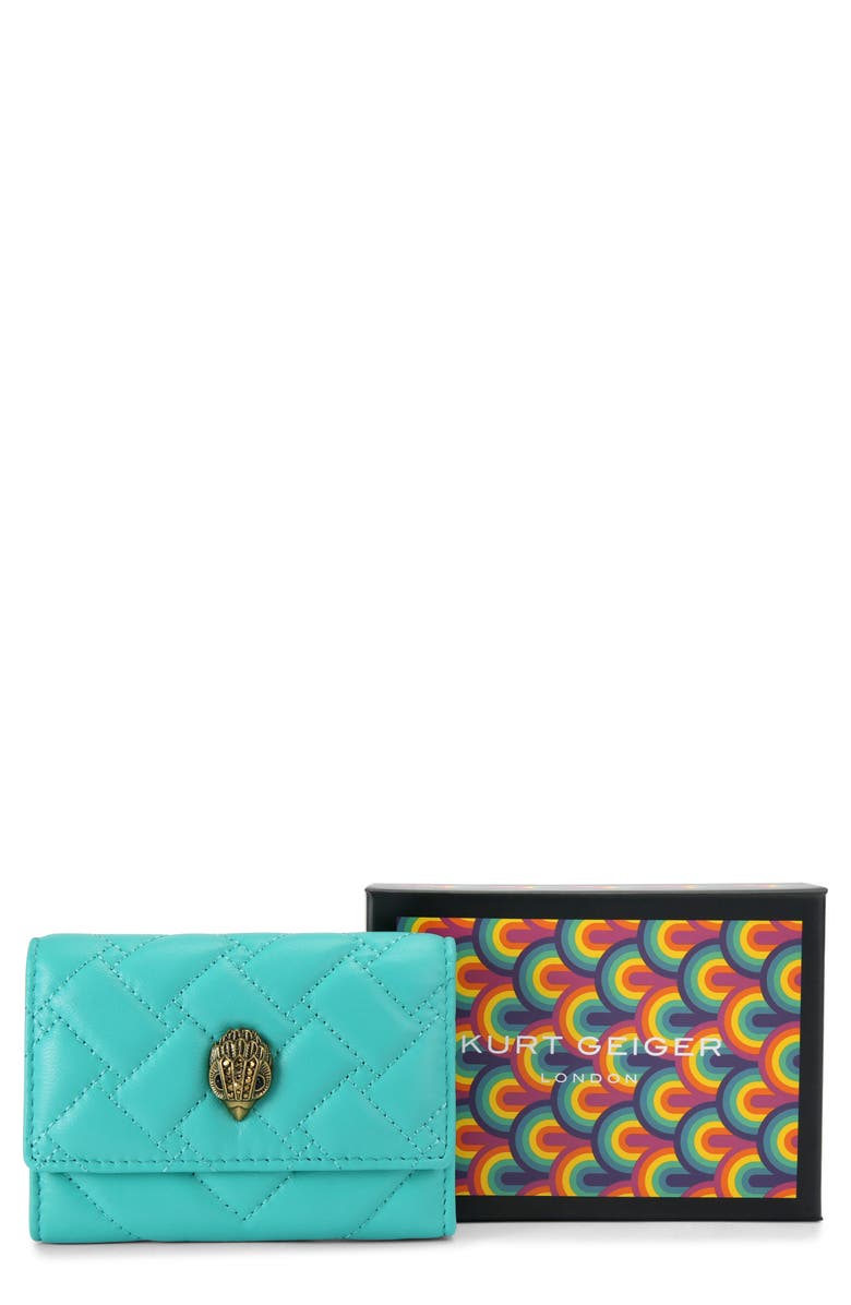 Kurt Geiger London Flap Multi Leather Trifold Card Holder, Main, color, 