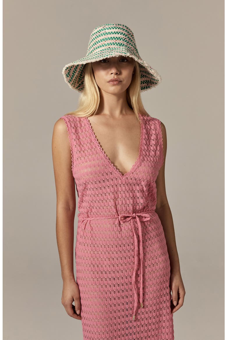Cintia Bouclé Stripe Bucket Hat, Alternate, color, JADE MULTI