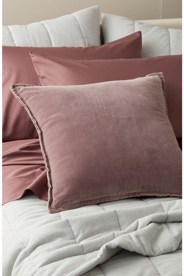Velveteen Accent Pillow, Alternate, color, PURPLE TAUPE