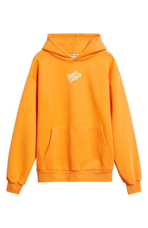 Happy Camp3r Puff Series Core Logo Cotton Blend Hoodie In Orange