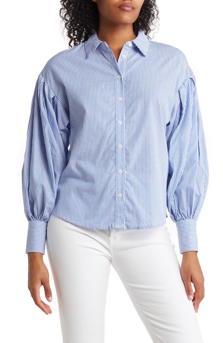 PHILOSOPHY REPUBLIC CLOTHING Long Puff Sleeve Collared Button Down Shirt, Main, color, 