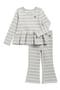 Kids' Rib Knit Peplum Top & Flared Leggings Set