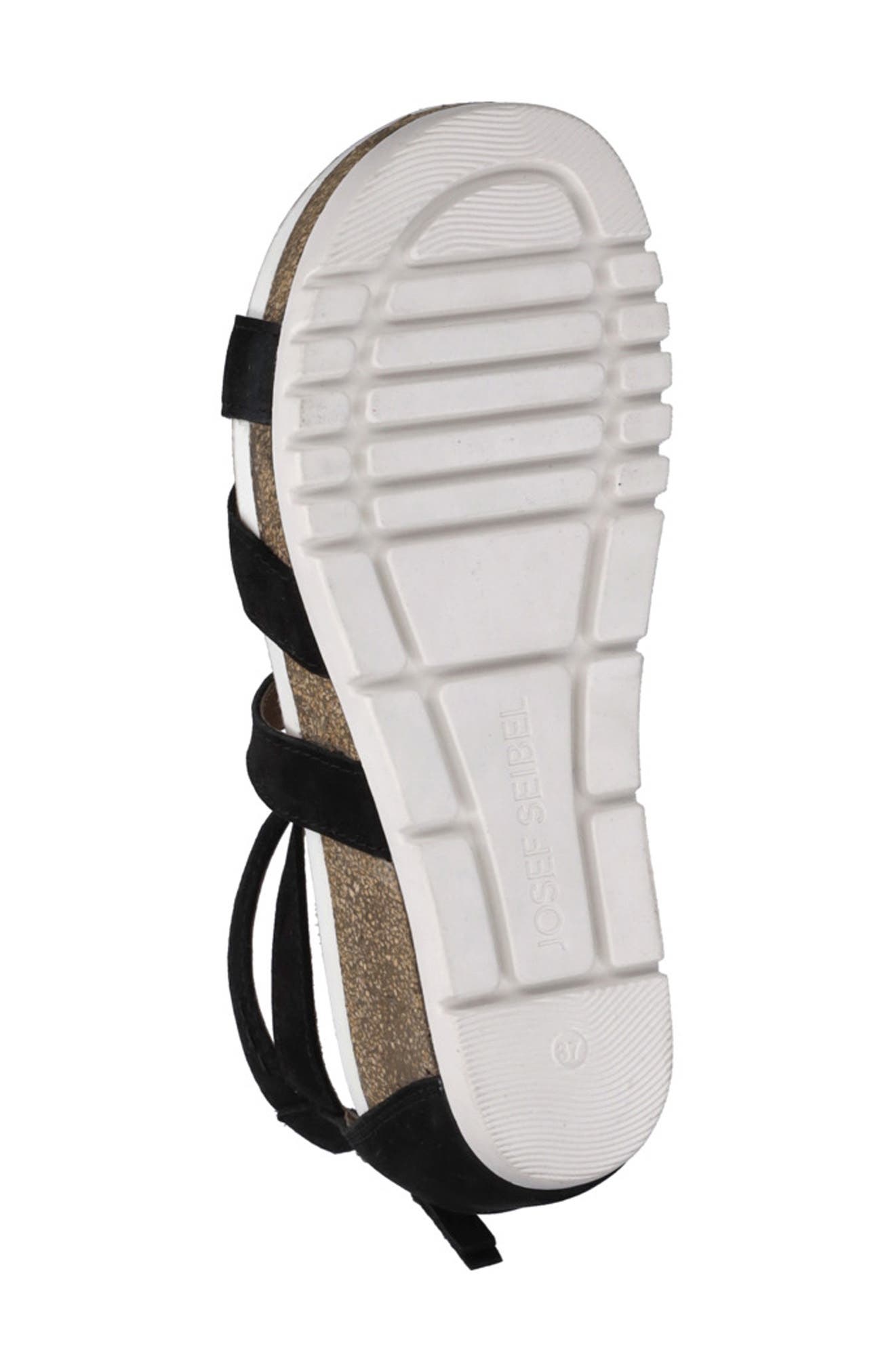 Josef Seibel Quinn 05 Ankle Strap Wedge Sandal, Alternate, color, Black