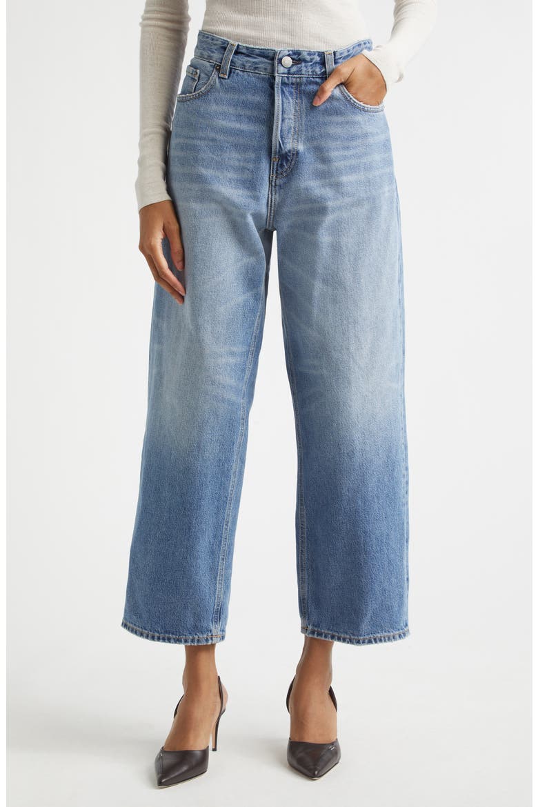 Relaxed Fit High Waist Jeans, Main, color, NORDIC BLUE