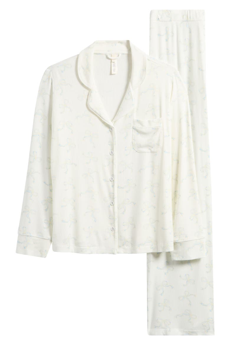 Soft Lounge Pajamas, Alternate, color, IVORY PEARL BOWS PRINT