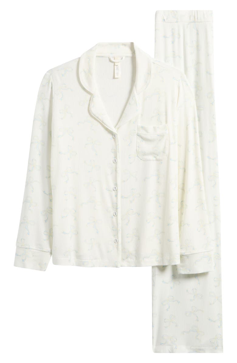 SKIMS Soft Lounge Pajamas, Alternate, color, Ivory Pearl Bows Print