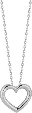 GLAZE JEWELRY Rhodium Plated Sterling Silver Heart Pendant Necklace