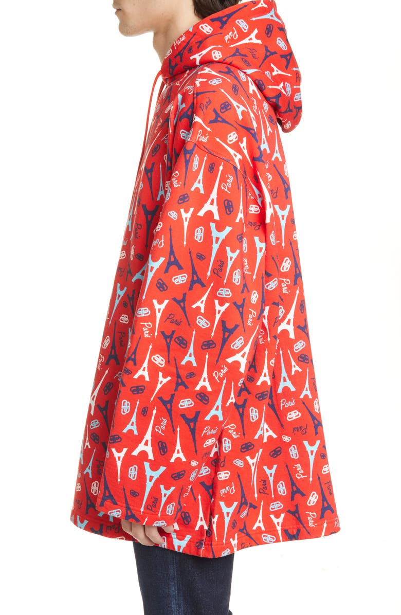 Balenciaga Eiffel Tower Print Hoodie, Alternate, color,