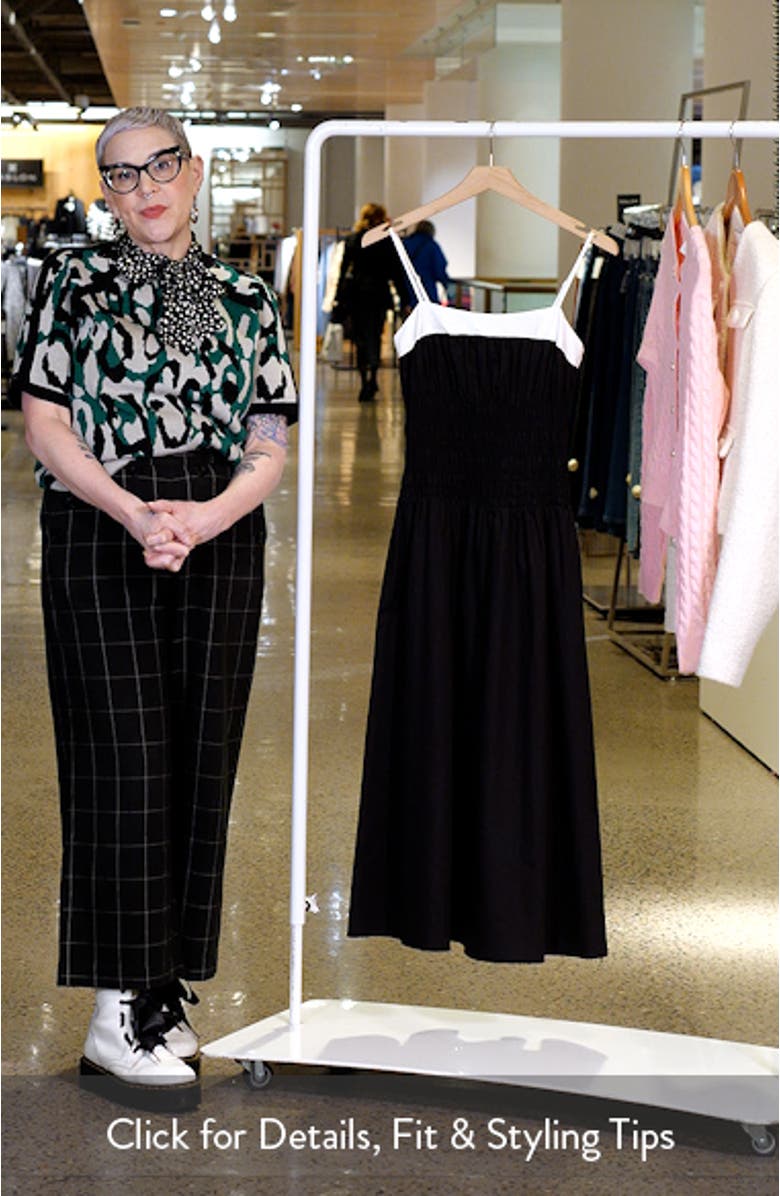 Smocked Cotton Poplin Midi Sundress, sales video thumbnail