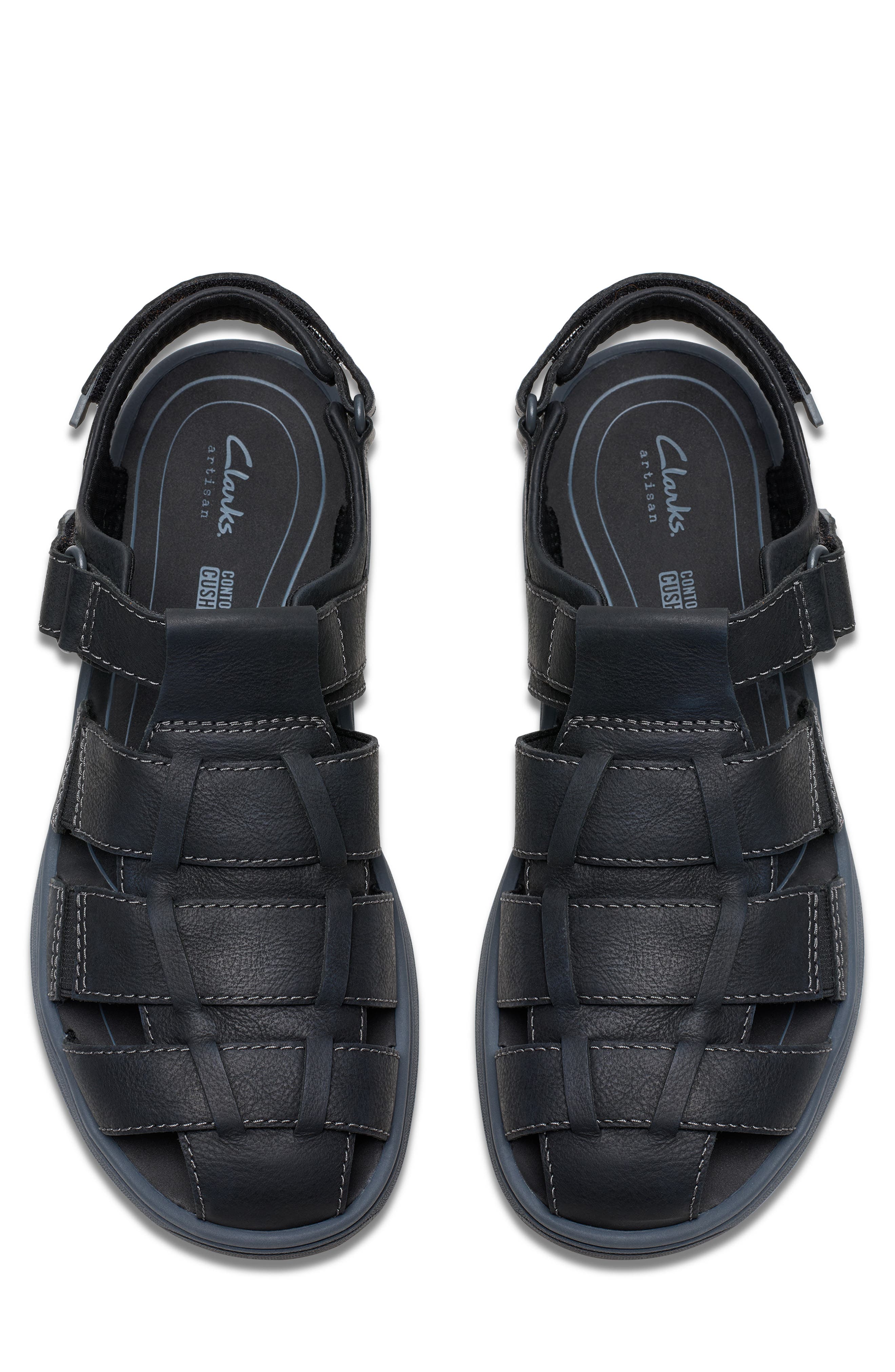 Clarks<sup>®</sup> Saltway Cove Fisherman Sandal, Alternate, color, Black Leather