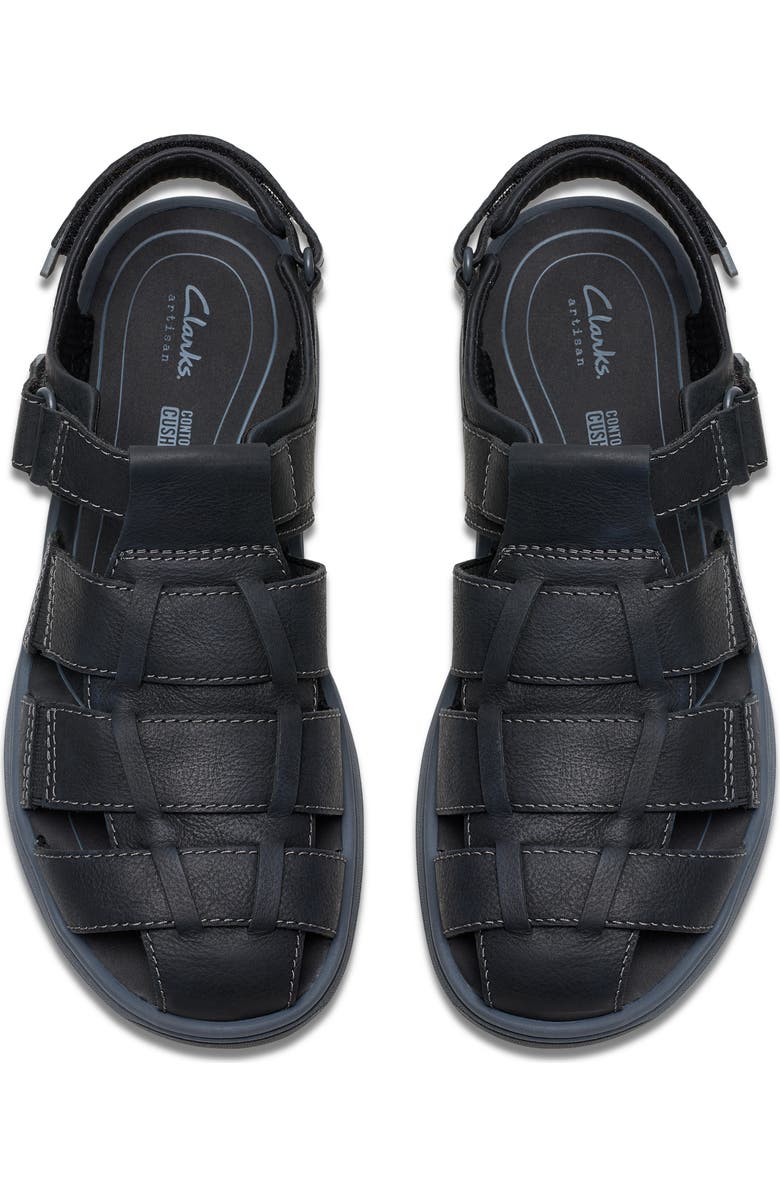 Clarks<sup>®</sup> Saltway Cove Fisherman Sandal, Alternate, color, Black Leather