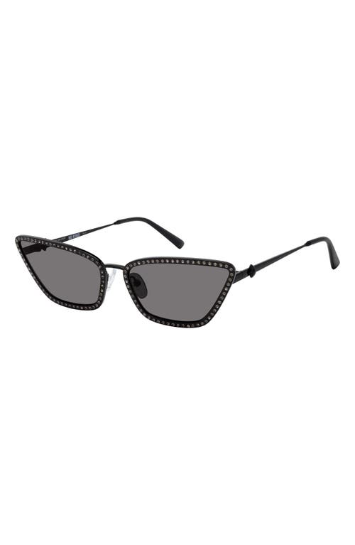 Kurt Geiger London 58mm Cat Eye Sunglasses In Black/smoke