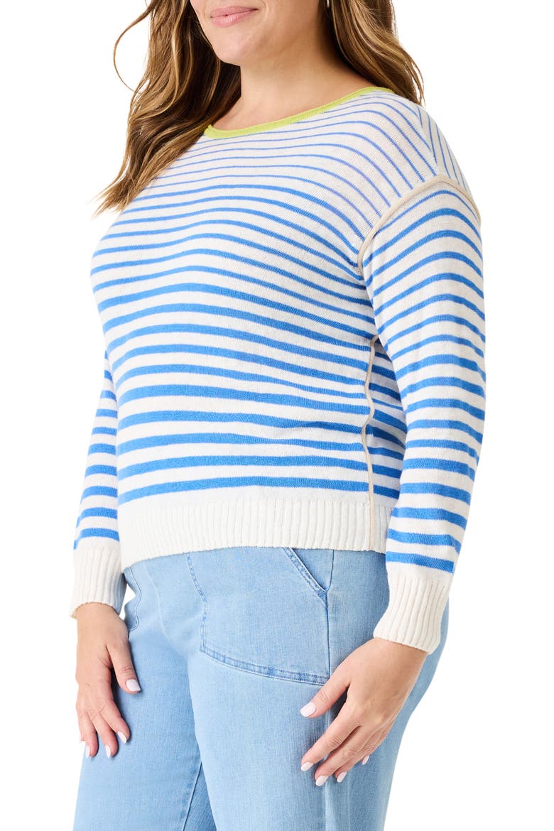 Supersoft Striped Up Sweater, Alternate, color, BLUE MULTI