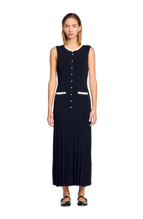 Long dress with crochet detailing