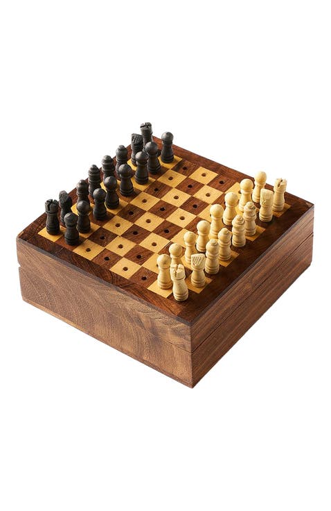 Travel Chess Game - Handcrafted Wood Pegs