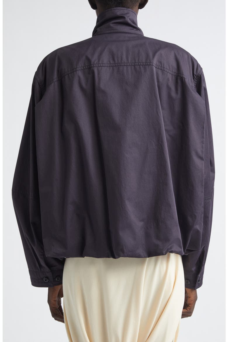 Soft Pleated Cotton Sateen Blouson Jacket, Alternate, color, INK BLUE