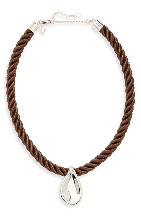 Droplet Pendant Cord Necklace
