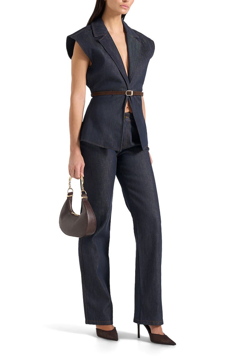 Manière De Voir Florence Denim High Rise Straight Leg Jeans, Alternate, color, Indigo