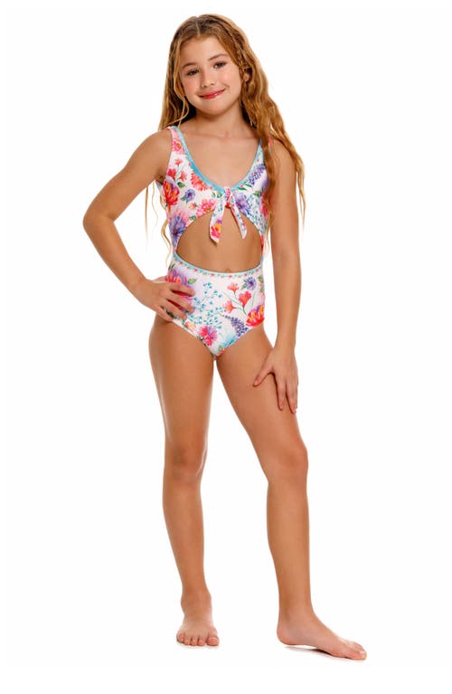 Shop Agua Bendita Kids' Iliana Chroma Cutout One-piece Swimsuit