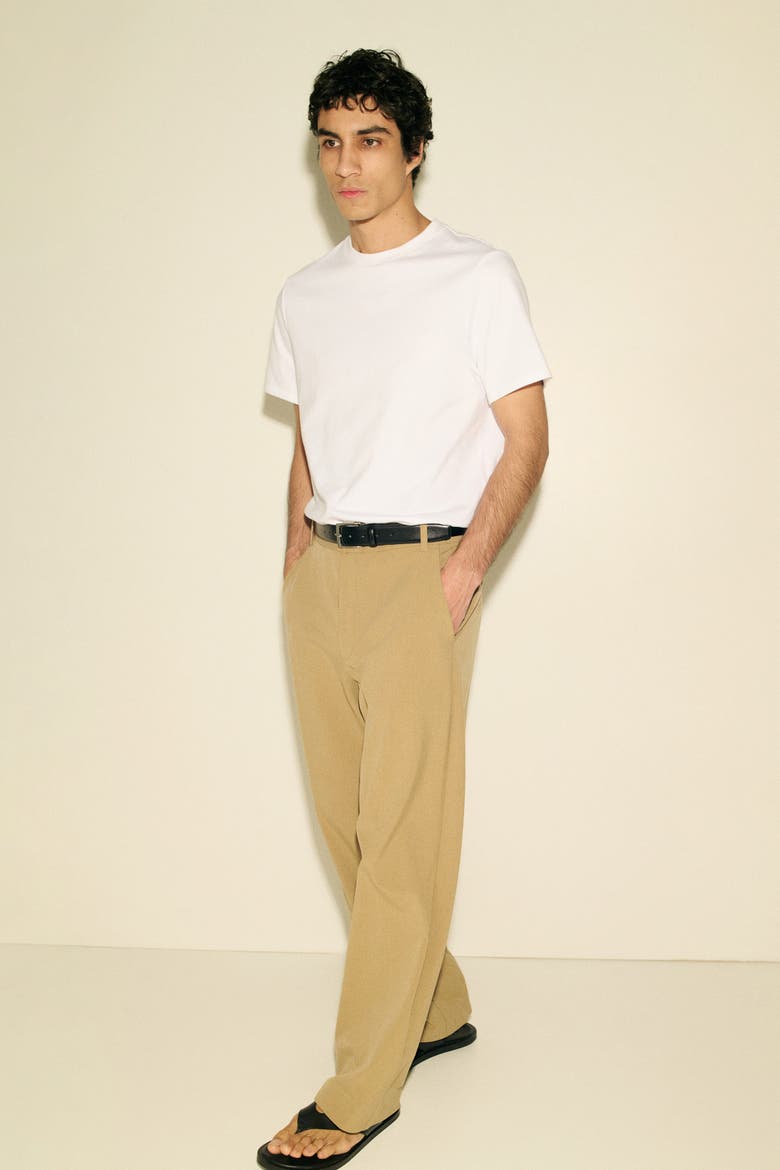 Four-way Stretch Wide-cut Pull-on Pants, Alternate, color, Beige